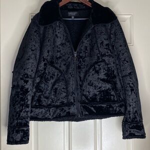 Laundry by Shelli Segal LA Womens XL Fleece Lined Winter Jacket Black Pockets